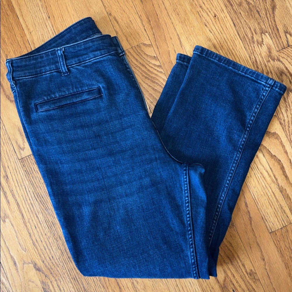 Maeve Anthropologie Dark Wash Stretch Jeans High-Rise Straight Leg Women Size 32 - Picture 8 of 16